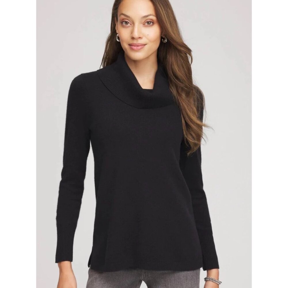 VTG Marbacher Womens Black Pure Cashmere Cowl Neck Sweater Size M Classic City